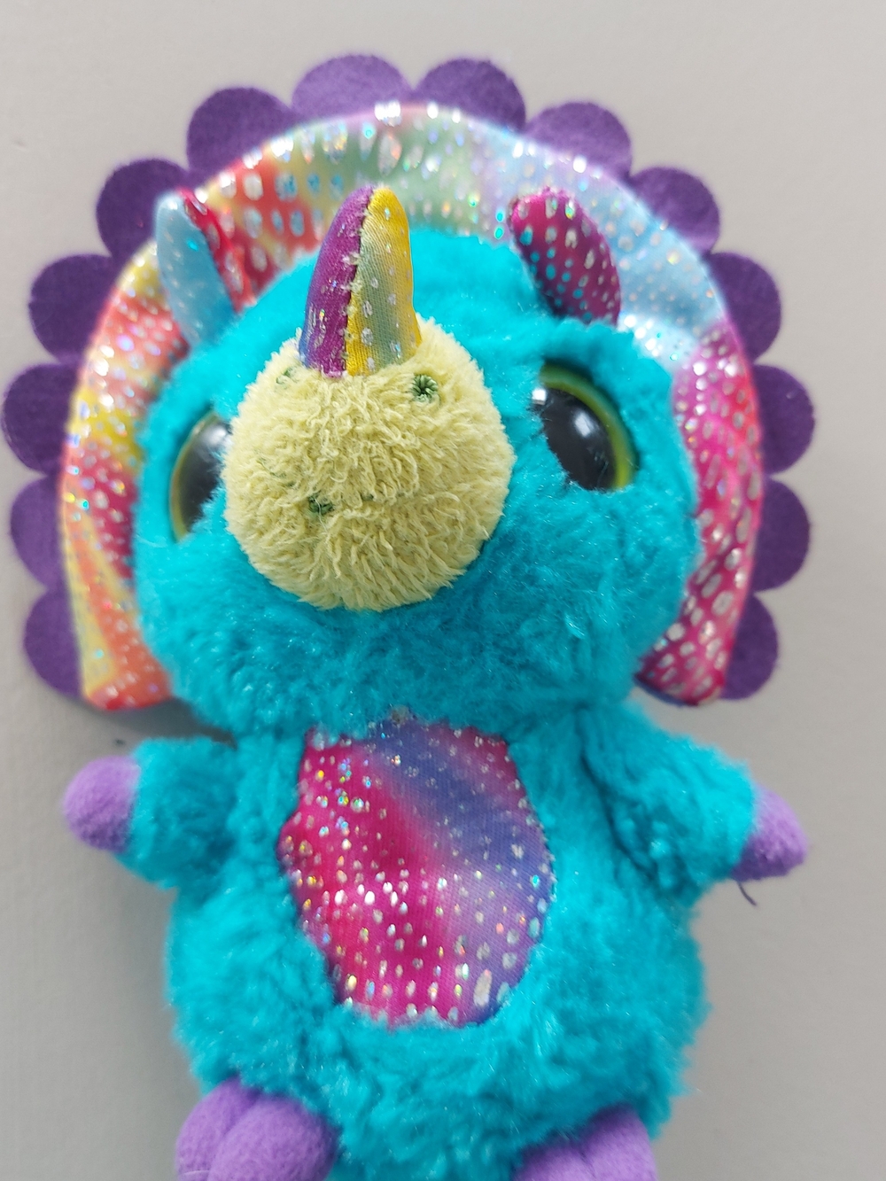 Yoohoo & Friends Plush Rainbow Unicorn Triceratops Stuffed Toy